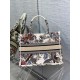 Dior Medium Book Tote Bag In White Jardin d'Hiver Embroidery