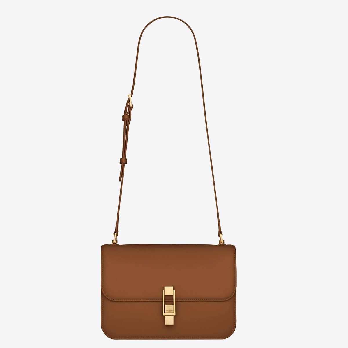 Saint Laurent Le Carre Satchel Bag In Brown Calfskin