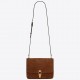 Saint Laurent Le Carre Satchel Bag In Brown Suede Calfskin