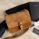 Saint Laurent Le Carre Satchel Bag In Brown Suede Calfskin