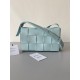 Bottega Veneta Cassett Bag In Teal Washed Intreccio Lambskin