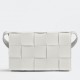 Bottega Veneta Cassett Bag In White Intreccio Lambskin