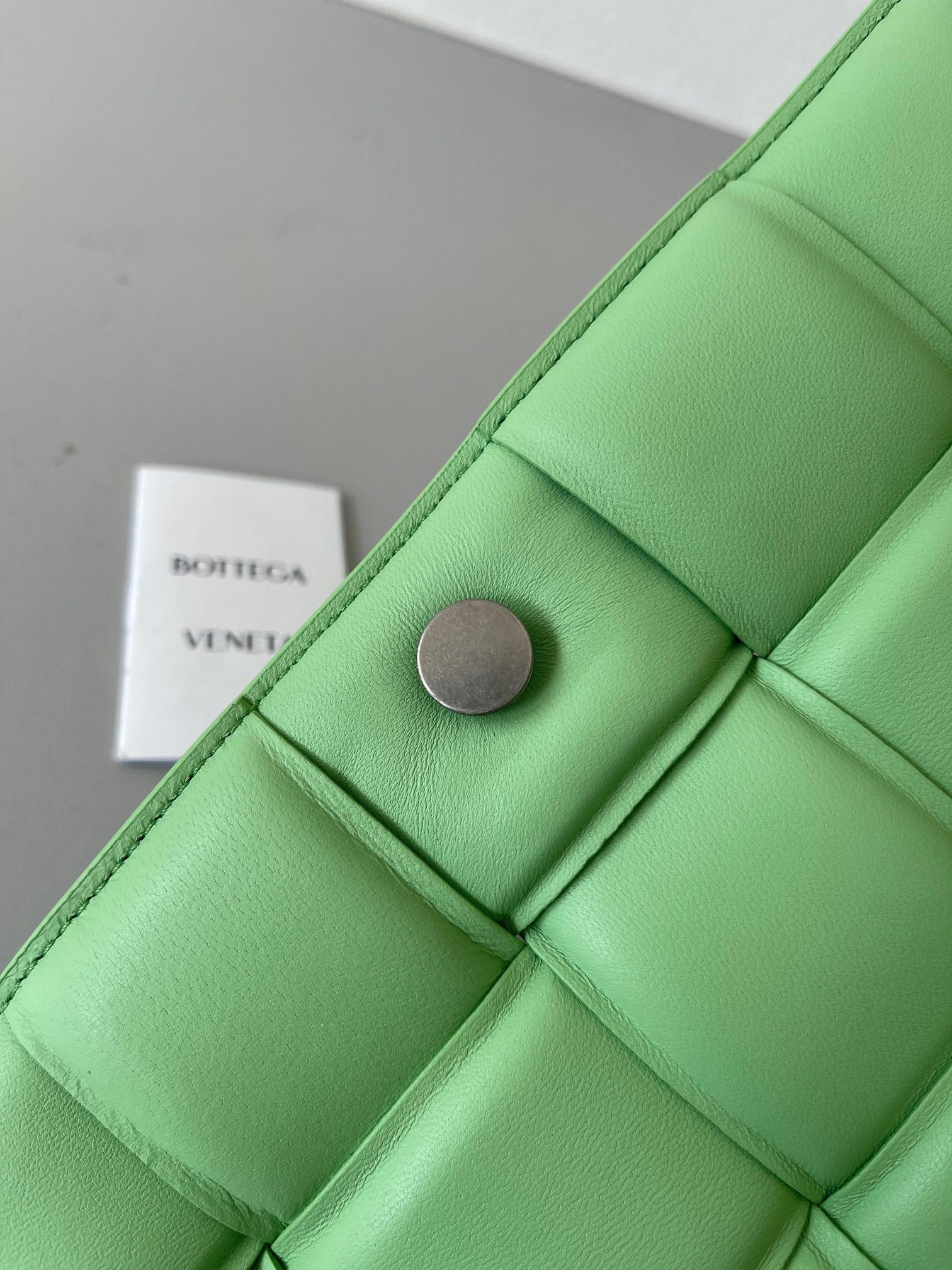 Bottega Veneta Padded Cassette Bag In Acid Green Lambskin