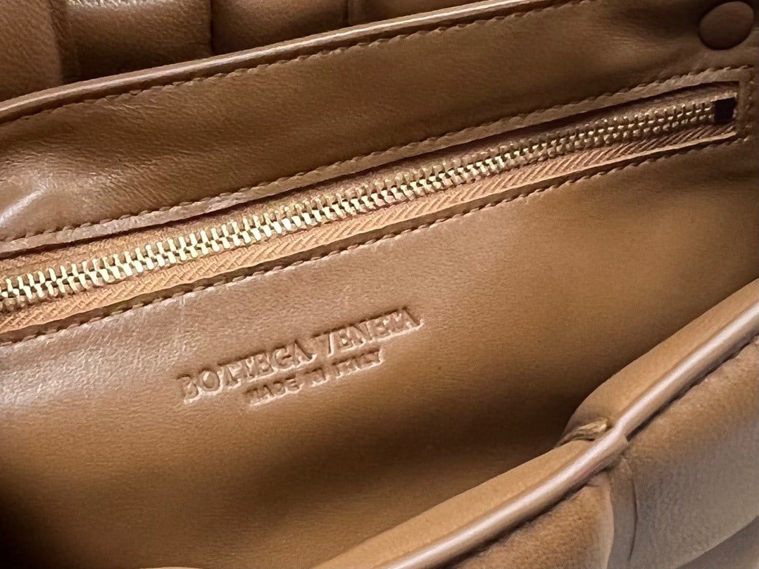 Bottega Veneta Padded Cassette Bag In Caramel Intrecciato Lambskin