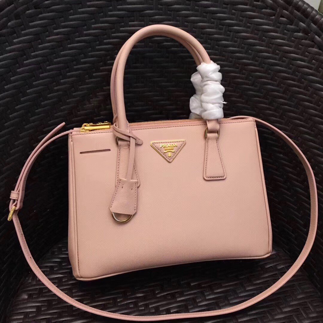 Prada Galleria Medium Bag In Pink Saffiano Leather