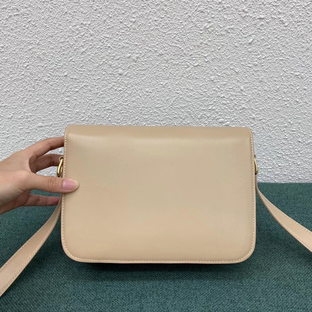 Celine Triomphe Medium Bag In Nude Smooth Calfskin