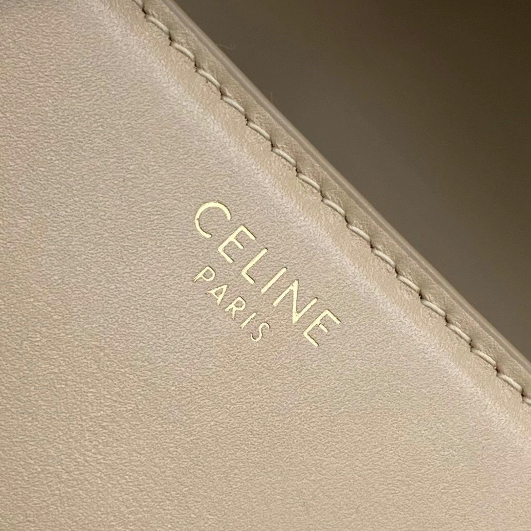 Celine Triomphe Medium Bag In Nude Smooth Calfskin