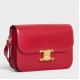 Celine Triomphe Medium Bag In Red Smooth Calfskin