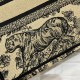 Dior Small Book Tote Bag In Brown Toile de Jouy Embroidery