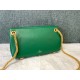 Valentino Stud Sign Shoulder Bag In Green Nappa Leather