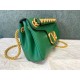 Valentino Stud Sign Shoulder Bag In Green Nappa Leather