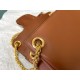 Valentino Stud Sign Shoulder Bag In Brown Nappa Leather