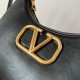 Valentino Stud Sign Hobo Bag In Black Calfskin