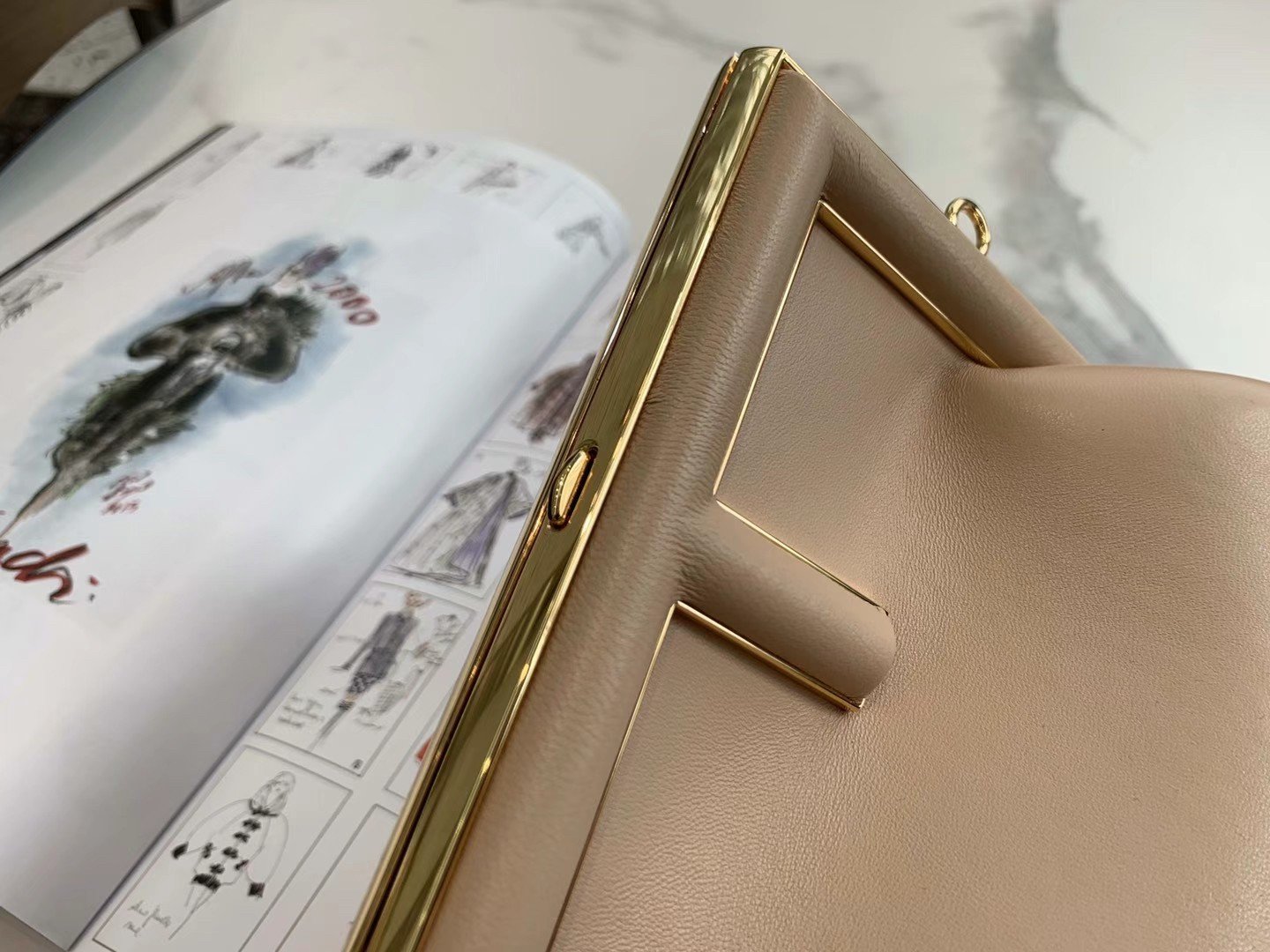 Fendi First Small Bag In Beige Nappa Leather