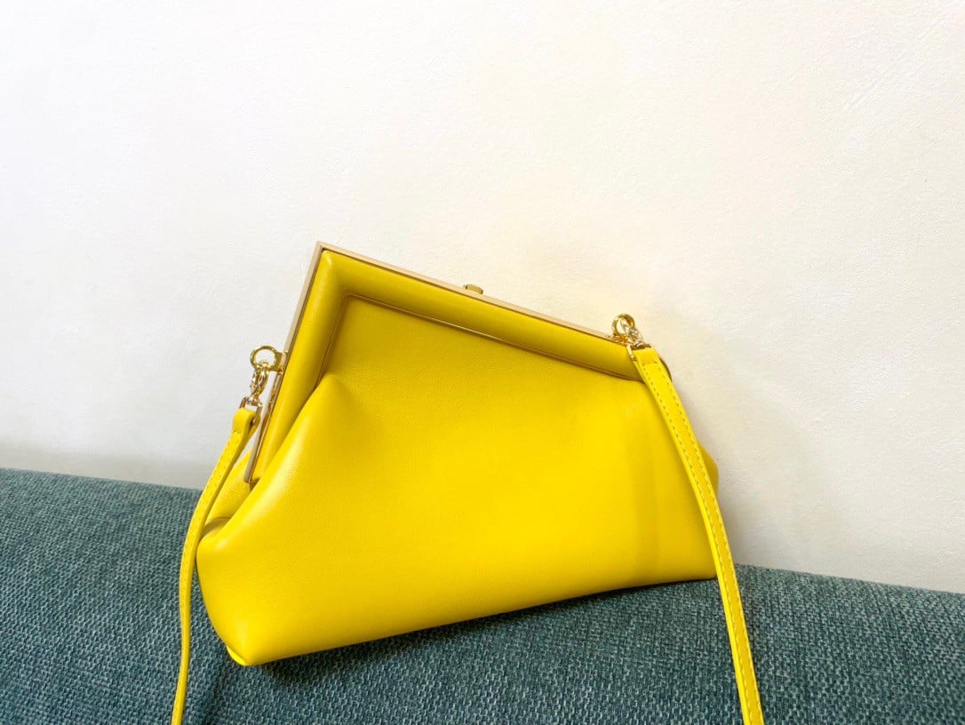 Fendi First Small Bag In Yellow Nappa Leather