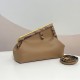 Fendi First Small Bag In Light Brown Leather with Python F