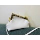 Fendi First Small Bag In White Nappa Leather with Python F