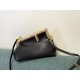 Fendi First Small Bag In Black Nappa Leather with Python F