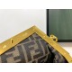 Fendi First Small Bag In Black Nappa Leather with Python F