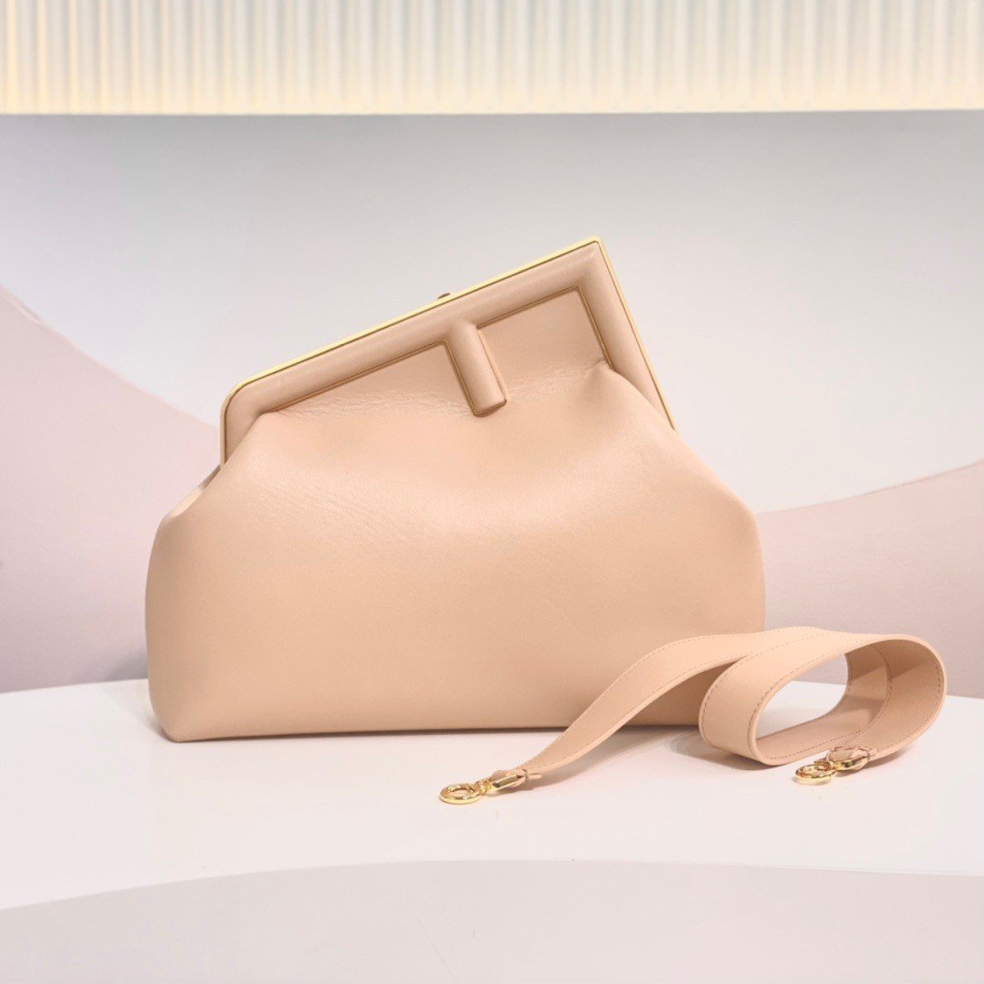 Fendi First Medium Bag In Powder Pink Nappa Leather