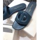 Dior Women's D-Club Slides In Blue Calfskin