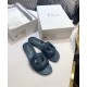 Dior Women's D-Club Slides In Blue Calfskin