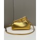 Fendi First Small Bag In Gold Laminated Leather