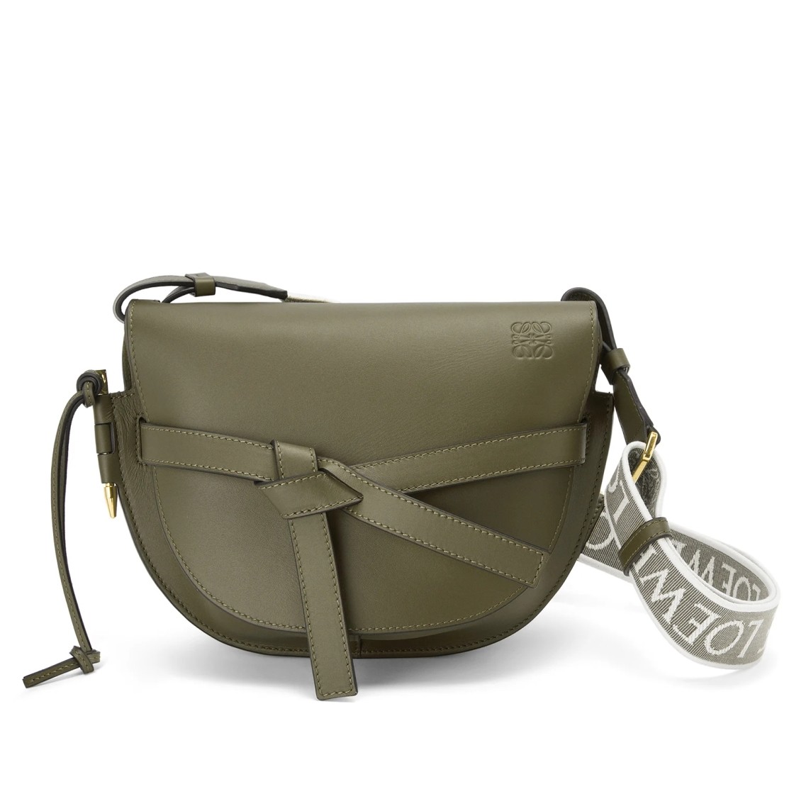 Loewe Gate Small Bag In Green Calfskin and Jacquard