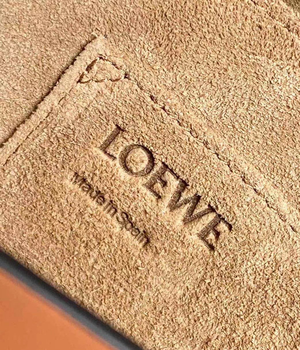 Loewe Gate Small Bag In Tan Calfskin and Jacquard