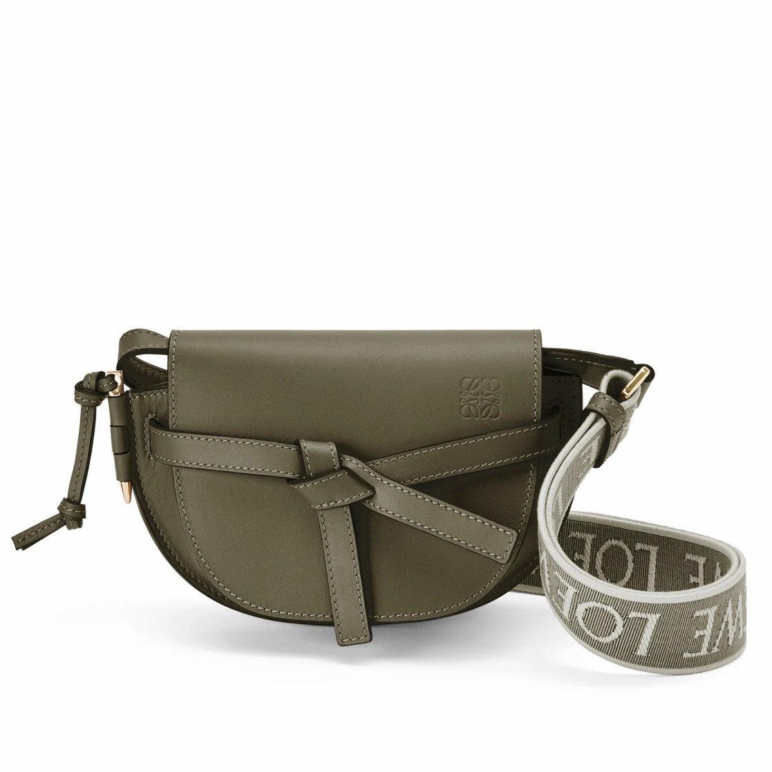 Loewe Gate Dual Mini Bag In Autumn Green Calfskin