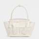 Bottega Veneta Arco Mini Bag In White Intrecciato Leather