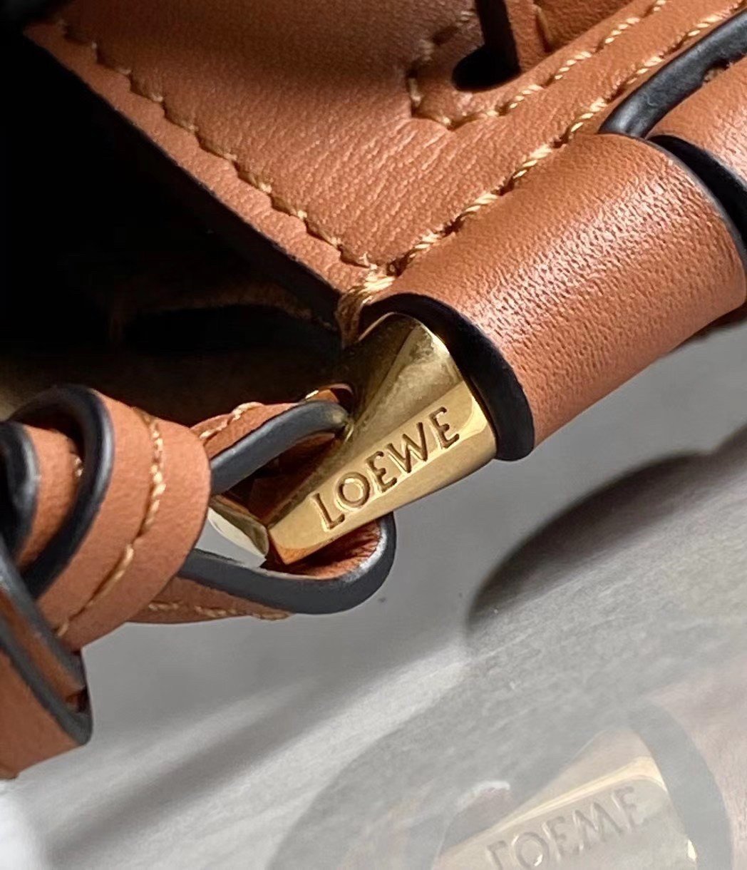 Loewe Gate Dual Mini Bag In Tan Calfskin