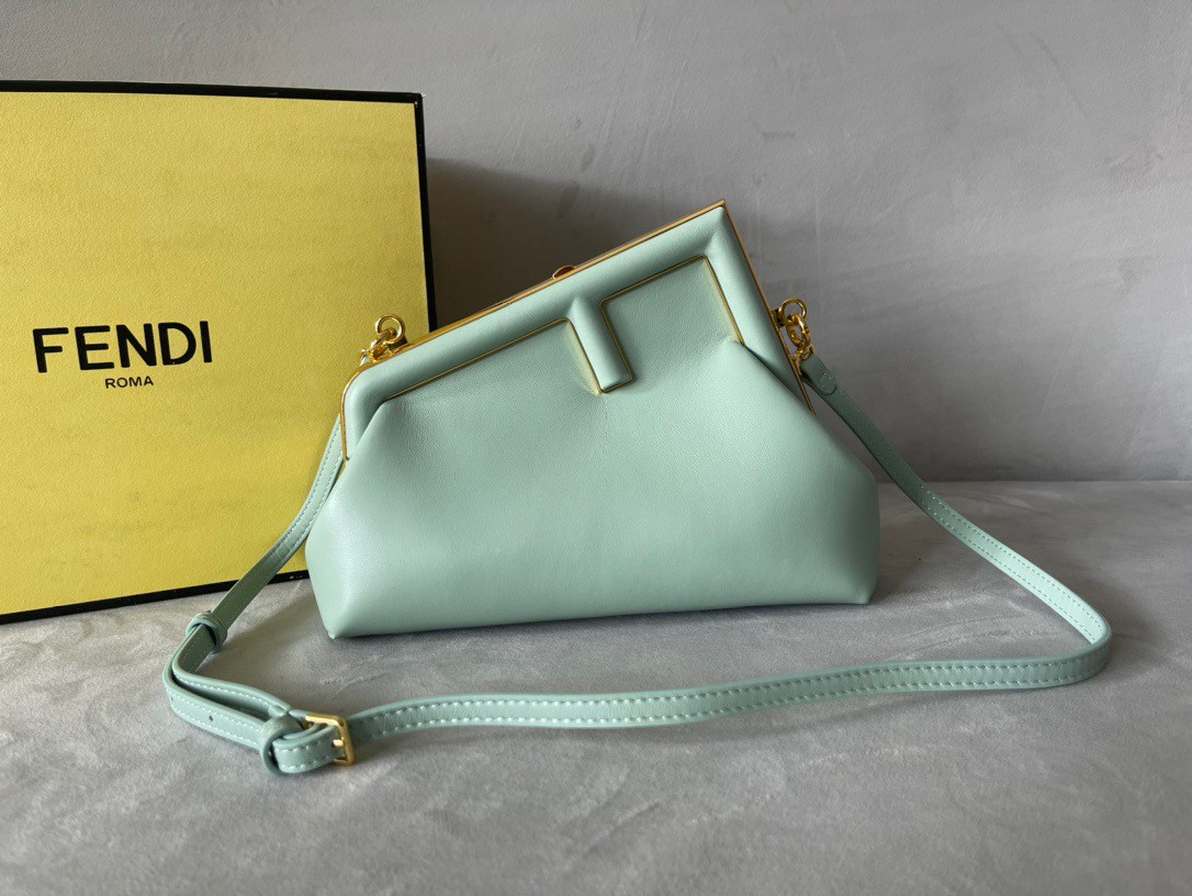 Fendi First Small Bag In Mint Green Nappa Leather