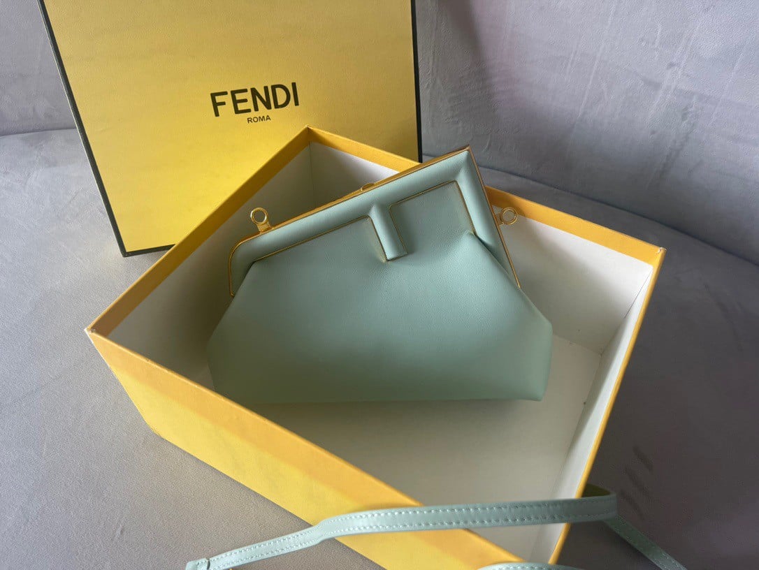 Fendi First Small Bag In Mint Green Nappa Leather