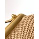 Fendi First Small Bag In Beige Raffia Macrame