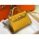 Hermes Kelly Mini II Sellier Bag In Yellow Epsom Leather GHW