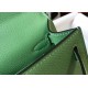 Hermes Kelly Mini II Sellier Bag In Vert Criquet Epsom Leather GHW