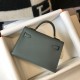 Hermes Kelly Mini II Sellier Bag In Vert Amande Epsom Leather GHW