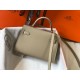 Hermes Kelly Mini II Sellier Bag In Tourterelle Epsom Leather GHW