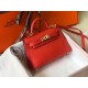 Hermes Kelly Mini II Sellier Bag In Red Epsom Leather