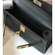 Hermes Kelly Mini II Sellier Bag In Black Epsom Leather