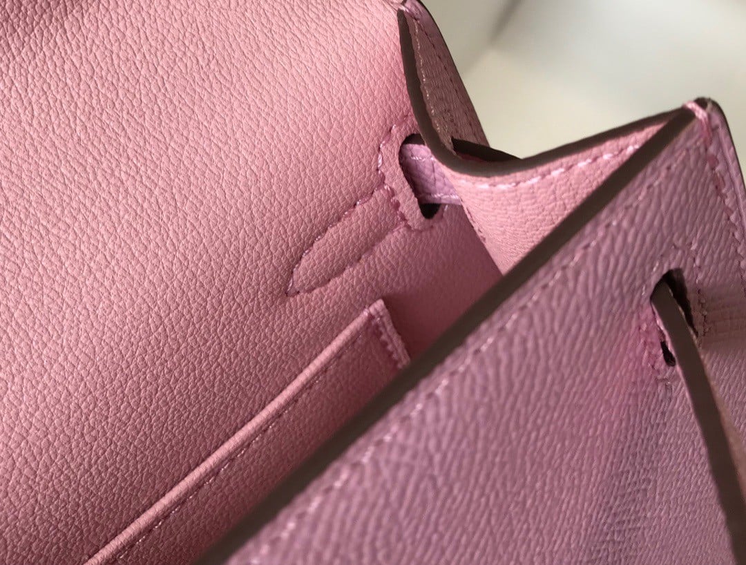 Hermes Kelly Mini II Sellier Bag In Mauve Sylvestre Epsom Leather