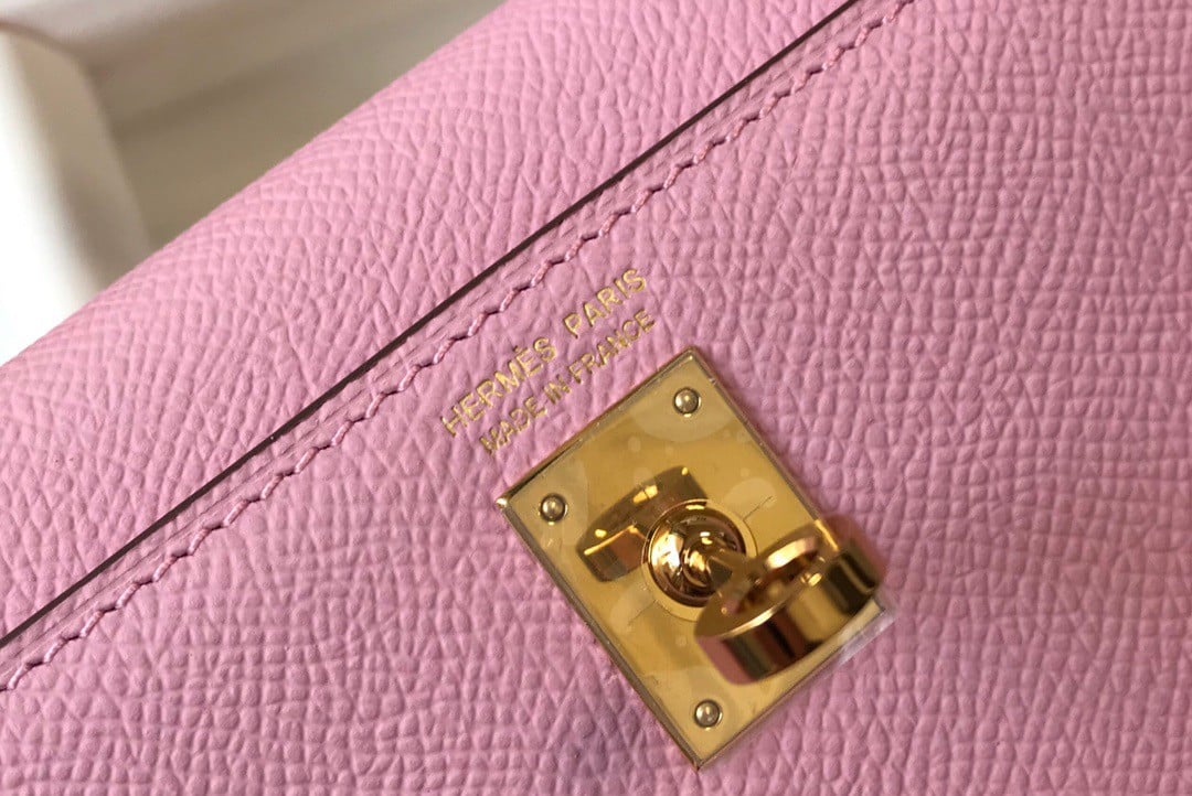 Hermes Kelly Mini II Sellier Bag In Mauve Sylvestre Epsom Leather