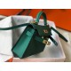 Hermes Kelly Mini II Sellier Bag In Vert Vertigo Epsom Leather