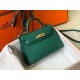 Hermes Kelly Mini II Sellier Bag In Vert Vertigo Epsom Leather