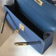 Hermes Kelly Mini II Sellier Bag In Blue Agate Epsom Leather