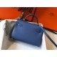 Hermes Kelly Mini II Sellier Bag In Blue Agate Epsom Leather