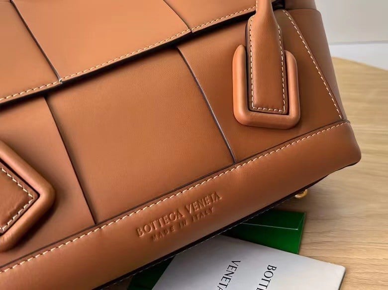 Bottega Veneta Arco Small Bag In Caramel Intrecciato Calfskin