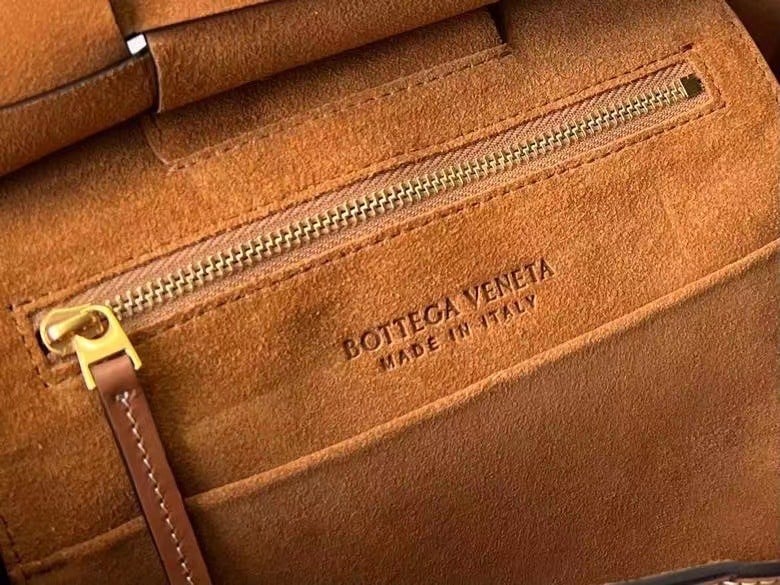 Bottega Veneta Arco Small Bag In Caramel Intrecciato Calfskin