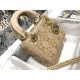 Dior Lady Dior Mini Bag In Metallic Lambskin with Beaded Embroidery